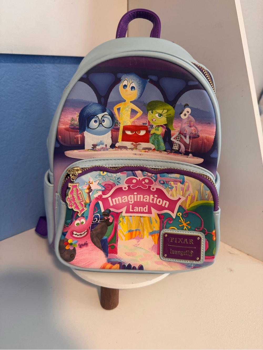 Loungefly Pixar Imagination Land Kids Mini Backpack - Light Blue & Purple
